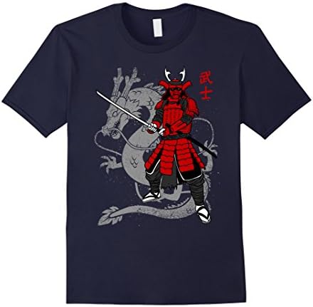 Men's Samurai japan dragon ninja katana design t-shirt XL Navy