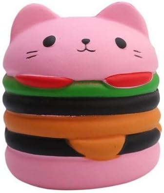 Kawaii Jumbo Food Squishies Cat Hamburgers Cream Scented Slow Rising Squishies Charms kids Toy Stress Relief Toy Decorations Toy Large Hamburger 1pcs