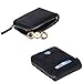 DONWORD RFID Men's Leather Zipper wallet Zip Around Wallet Bifold Multi Card Holder Purse (Black)