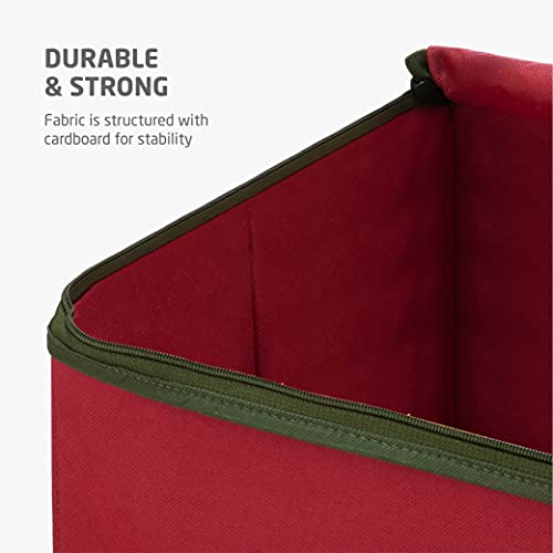 ZOBER Christmas Ornament Storage Box with Dual Zipper Closure Box
