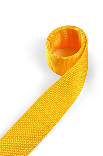 1buy3 Webbing made of polypropylene 30 mm wide, 4 metres long, Colour: 10 - Traffic yellow | also 20mm, 25mm, 40mm or 50mm wide | in 4 metres or 12 metres | 30 colours