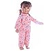 MonkeyJack Long Sleeve Shirt Pants Pajamas Suit Clothes for 18inch American Girl AG Zapf Baby Born Dolls Dress Up Kids Role Play Pink