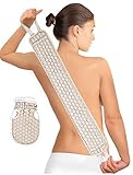 Koksk Exfoliating Back Scrubber and Shower Glove were made up of natural fiber for Men and Women (Blue)