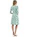 PattyBoutik Women Faux Wrap A Line Dress (Turquoise and White 28 Small)