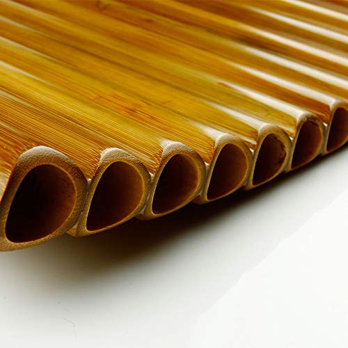 29 Pipes G Key Professional Black Pan Flute Chinese Traditional Musical Instrument Pan Pipes Easy to Learn with Exquisite Brown Pan Pipes Flute and Black Leather Bag (29 Pipes Right Hand)