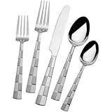 International Silver Checkered Frost Stainless Steel Flatware, 20-Piece Set, Service for 4 (Kitchen)