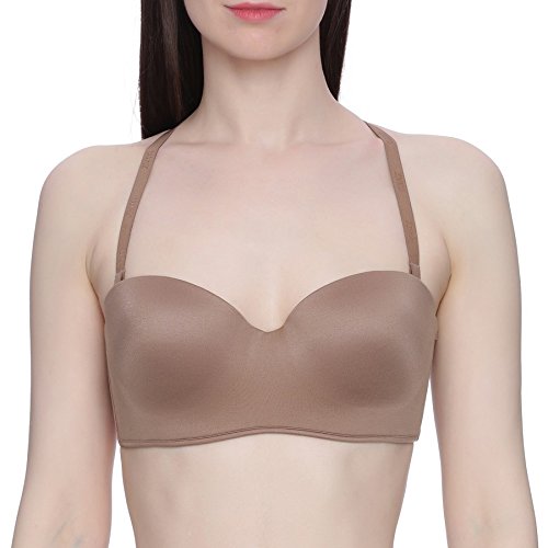 zivame at work super soft padded strapless bra- brown