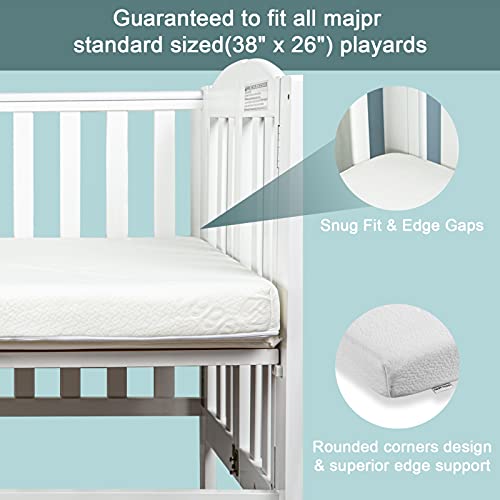 Hygge Hush Pack n Play Mattresses, Pack and Play Mattress Pad, Playard