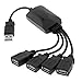 Black 4-Port High Speed USB 2.0 Hub