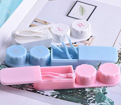 3 pcs Contact Lens Case Travel Kit Cute Eye Contact Storage Organizer Holder Leak Proof with Applicator Remover Tool Box Eye Care Kit