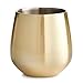 VonShef Double Walled Stemless Gold Wine Glass, Stainless Steel, Set of 2