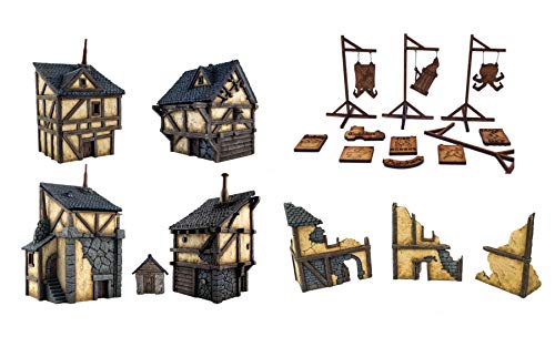 War World Gaming Fantasy Village Komplettset - 28mm Fantasie Tabletop Gelände Modell Diorama Modellbau Landschaft… – Bild 6