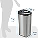 iTouchless 14 Gallon Sliding Lid Automatic Sensor Trash Can with Odor Filter System, 53 Liter Stainless Steel Touchless Kitchen Garbage Bin