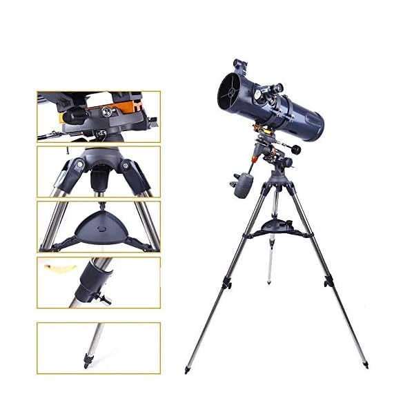 Teleskope Tragbares Reiseteleskop 130 mm Astronomisches Refraktor-Teleskop mit verstellbarem Stativ & Finder… – Bild 5