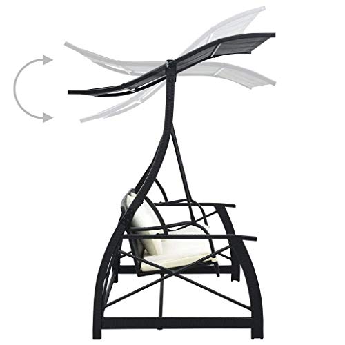 vidaXL Hollywoodschaukel 3-Sitzer mit Dach Gartenschaukel Schaukel Schaukelbank Hängeschaukel Gartenbank Gartenmöbel… – Bild 5