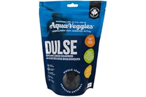 Aqua Veggies Organic Atlantic Whole Leaf Dulse- 4 oz Hand Harvested, Sun Dried Seaweed-Protein - Excellent Source of Vitamins B6, B12, Fibre Iron, Iodine. Rich in Protein, Calcium
