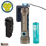 Olight Seeker 2 PRO 3200 Lumens LED Flashlight (Desert Tan) Magnetic USB Rechargeable 21700 with Battery Power and Brightness Level Indicator