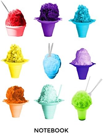 Notebook: Rainbow Hawaiian Shave Ice Flavors - White - 120 Pages Lined - (6' x 9" Large)