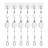 KIWI design 6 Packs Retracable VR Cable Management | Ceiling Suspension System Compitable with Vive/Vive Pro Virtual Reality/Oculus Rift/Playstation VR/Microsoft MR VR Accessories (White)