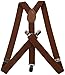 ORSKY Adjustable Leather Suspenders with Very Strong Clips for Men