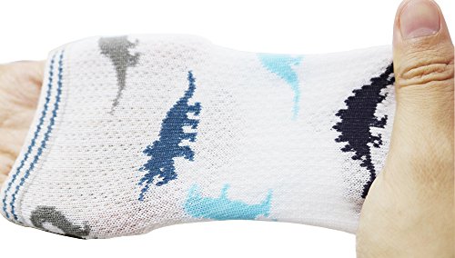 CHUNG Boys 5 Pack Cotton Low Cut Socks Star Dinosaur Stripe Print 2-9Y,PersonalDino5P,2-4Y