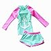 Jojobaby Kid Girl's Two-Piece Long Sleeve Swimsuits Bathing Suit UPF 50+ Blue