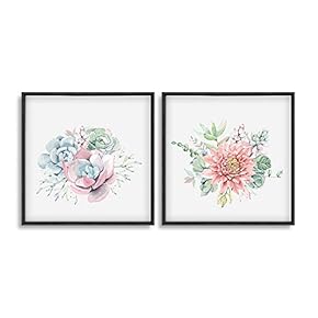 Framed Canvas Wall Art for Living Room, Bedroom Plant Theme Canvas Prints for Home Decoration Ready to Hang - 16"x16"x2 Panels
