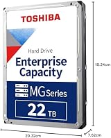 Toshiba 22TB Enterprise Internal Hard Drive MG Series 3.5 SATA 7200RPM Server view 6