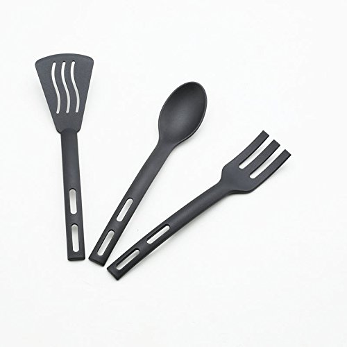 Funnytoday365 Kitchen Cooking Tools 3Pcs Mini Nylon Kitchen Utensils Set Slotted Turner Solid Spoon Fork Children Dinner Tools