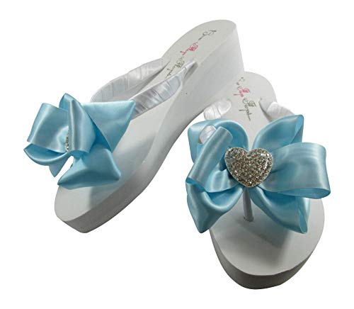 blue wedding flip flops
