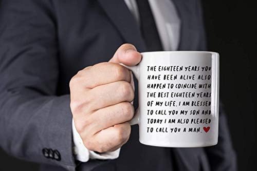 18 Years Old Son Birthday Square Great Son Birthday Present Birthday Mug For Men 18th Birthday Coffee Mug For Boy Birthday Coffee Mug Gift Son Son Birthday Gift From Mom B Day Present For