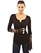 PattyBoutik Women's Lace Inset Bell Sleeve Top
