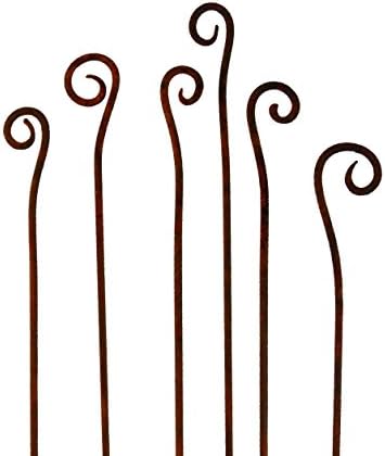 Fiddle Heads Scroll Garden Stakes -Sold Individually- sculptures home décor Handmade- Metal Garden Art Home and Garden Decor Landscaping Ornaments