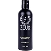 ZEUS Beard Shampoo, Cleansing & Moisturizing with Green Tea & Natural Ingredients to Soften - 8 oz. (Made in USA) Vanilla Rum