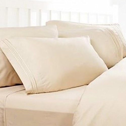 California King Sheets: Cream, 1800 Thread Count Egyptian Bed Sheets, Deep Pocket. Reg. $129.95. On Sale $39.95. Softest High Thread Count Sheets, On Sale. Cal King Sheet Sets.
