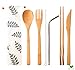 Bamboo Travel Utensils - On the Go Bamboo Cutlery Set with Carrying Case by Mangata