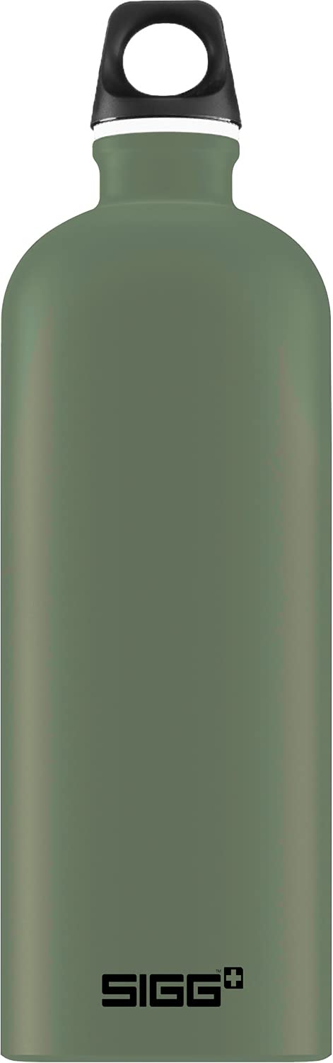 Sigg - Aluminium Water Bottle - Traveller Leaf Green - Climate Neutral Certified - Suitable For Carbonated Beverages - Leakproof - Lightweight - BPA Free - Leaf Green - 1 L