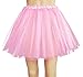 Women's, Teen, Adult Classic Elastic 3, 4, 5 Layered Tulle Tutu Skirt (One Size, 3Layer-LightPink)