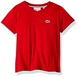 Lacoste Boy Short Sleeve Solid V-Neck Tee Shirt
