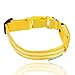 ILLUMISEEN LED Dog Collar USB Rechargeable - Bright & High Visibility Lighted Glow Collar for Pet Night Walking - Weatherproof, in 6 Colors & 6 Sizes (Yellow Large)