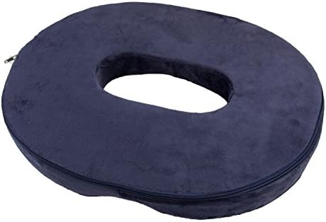 HOVERAREA Donut Seat Cushion, Memory Foam Comfort Tailbone Cushion Pillow for Hemorrhoids, Prostate, Pregnancy, Post-Surgery Relief (Deepblue)