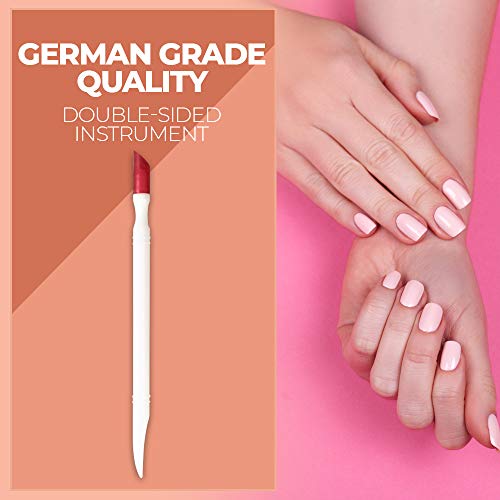 Titania Germany Manicure Double Instrument - Durable Plastic Hoof Stick with Rubber Cuticle Pusher & Nail Cleaner - Best for Grooming & Fingernail Art - Thumbnail 4
