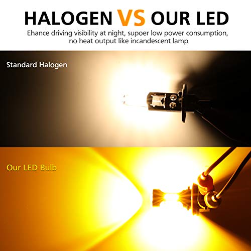 image for isinlive 2400 Lumens H11/H8/H9 Yellow LED Fog Light, 360° Beam Angle 