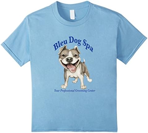 Kids Bleu Dog Spa Logo Tshirt - Large Logo 12 Baby Blue