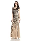 Adrianna Papell Women's Cap-Sleeve Beaded Gown