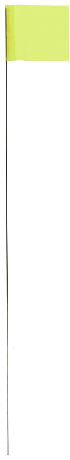 IRWIN Tools Stake Flags, 2.5-inch by 3.5-inch by 21-inch, Glo Lime, 100-pack (64102)