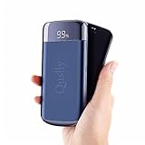 Quslly 20000 mAh Portable Power Bank with 2 USB ports Mobile charger External battery backup Large capacity power supply for iPhoneX 8 7 6s 6 Plus 5s 5 Samsung mobile phone Android equipment (Blue)