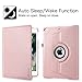 Fintie Rotating Case for iPad 6th / 5th Generation (2018/2017), iPad Air 2 / Air 1 (9.7 Inch) - 360 Degree Rotating Stand Cover Auto Sleep Wake, Rose Gold
