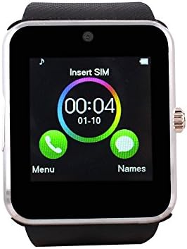 Luckiness Bluetooth Smartwatch for Android 4.2 and above / Hands free Call Reminder Smartwatch Camera Compatible with Various Android Smart Phones such as Samsung HTC LG and iPhone5s/6/6s/7, Silver
