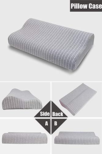 Replacement Pillow Cover Pillow Case for Contour Pillow Memory Foam Neck Pillow,Pillow Protector for Tempurpedic Pillow Latex Pillow Cervical Pillow,Soft 100% Cotton Fully Hidden Zippered Protection